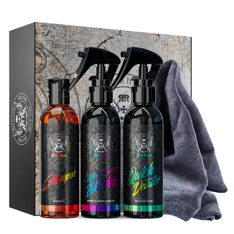 Kit per il lavaggio dell’auto, la brillantezza della vernice e la pulizia dei cerchi 150 ml BadBoys Must-Have