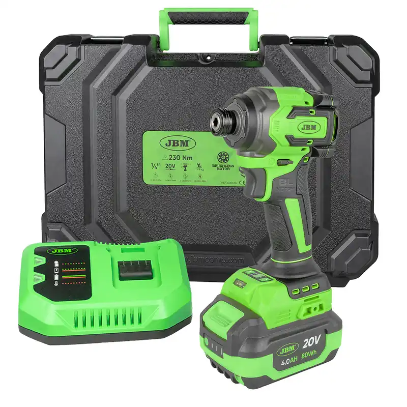 Set avvitatore a impulsi a batteria 1/4" 4.0A 20V 230 Nm JBM Prezzo Basso