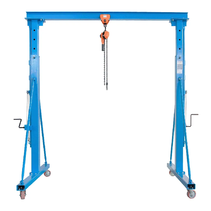 Promozione Gru mobile telescopica con carrello e paranco a catena 1T