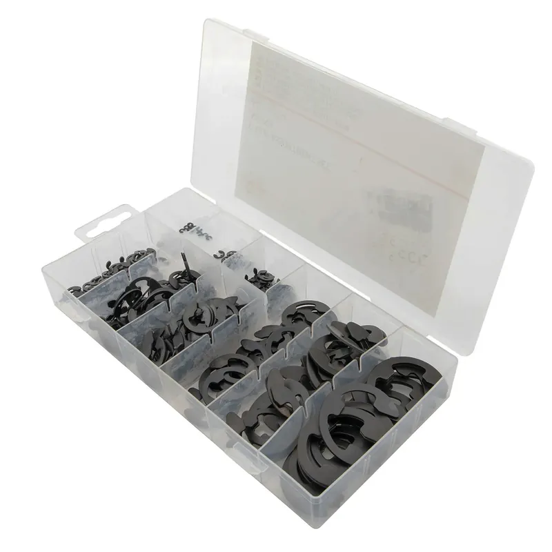 Assortimento di anelli di sicurezza E-Clip da 1.6 a 22.2 mm - 300 pezzi Subito Disponibile