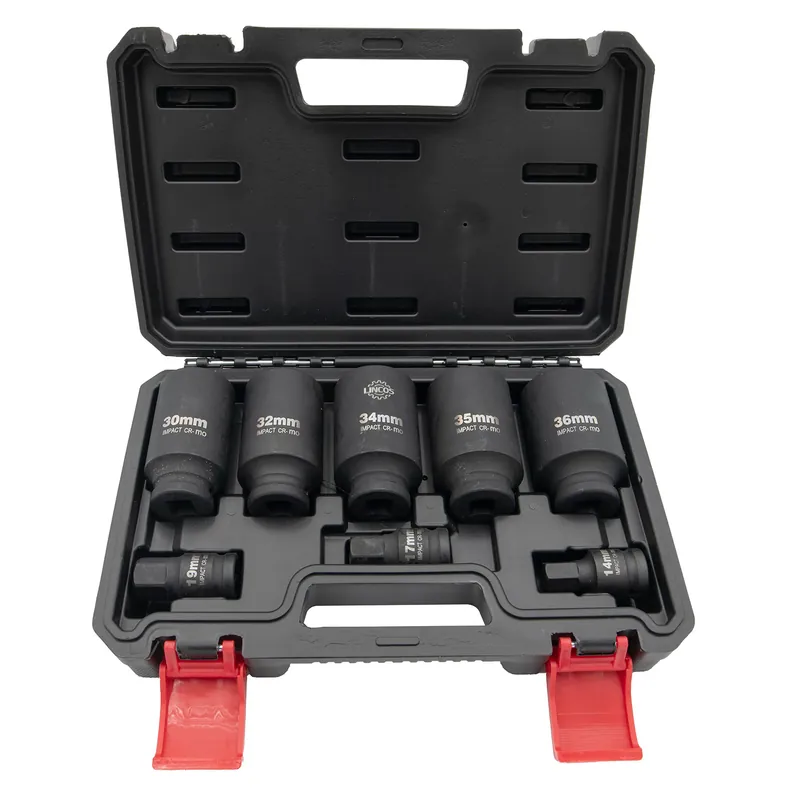 Set di bussole e punte a impatto da 14 a 36 mm 1/2" poligonale e Hex CrMo 8 pezzi Pagamento Sicuro