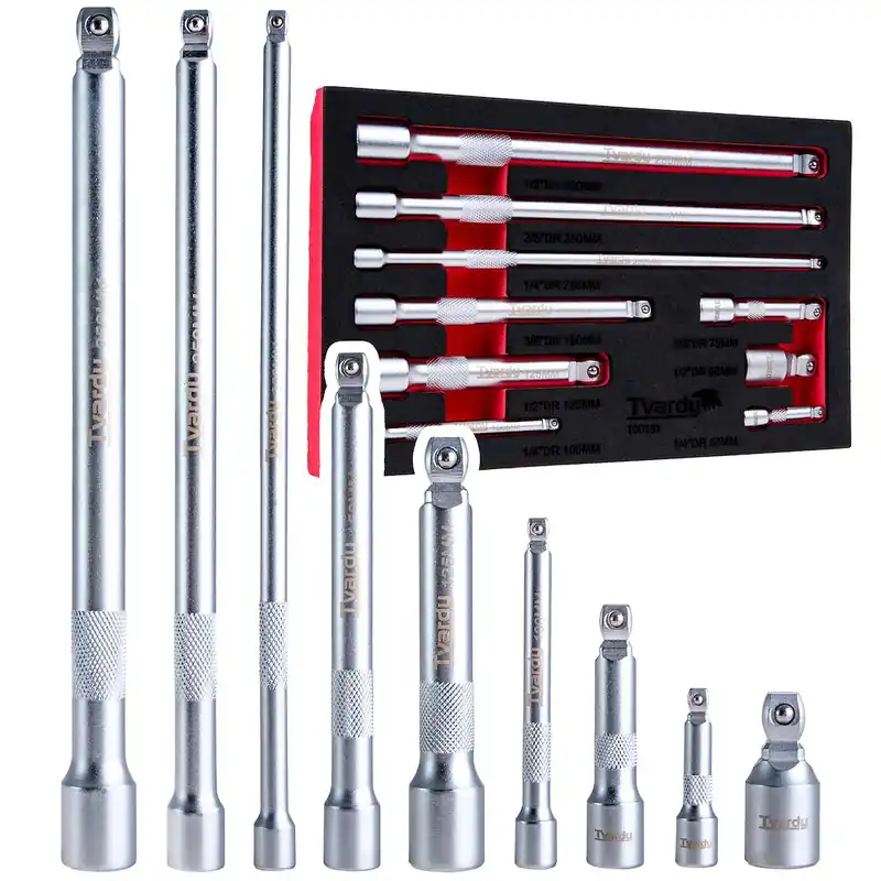 Consegna Rapida Set completo di prolunghe per cricchetto 1/2", 1/4", 3/8", 50 - 250 mm - 9 pezzi