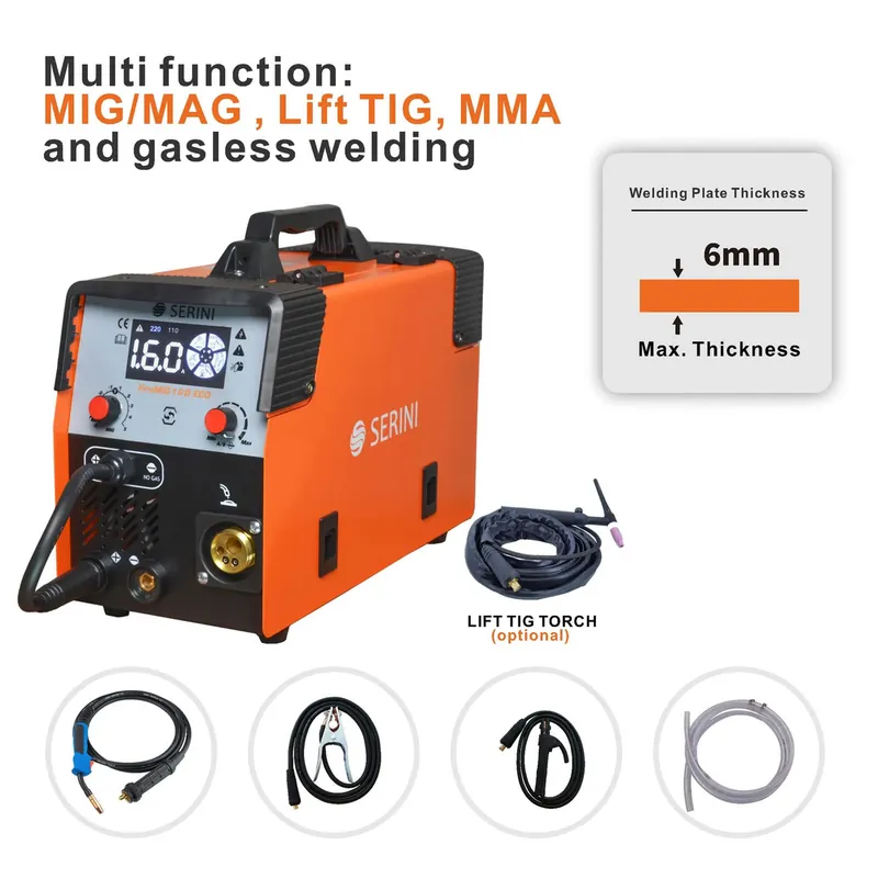 FireMIG 160 ECO IGBT Inverter MIG/MAG/MMA/Flux Cored/Lift TIG - Monofase Scelto Dai Clienti