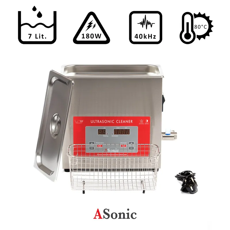 A Buon Prezzo Pulitore ad ultrasuoni 6,4l, 180W, 40kHz, 80°C