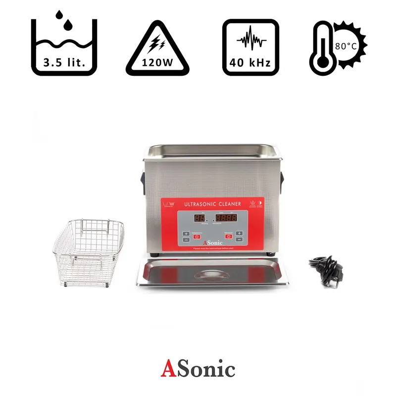 Ultimissimo Modello Pulitore ad ultrasuoni 3,5l, 120W, 40kHz, 80°C