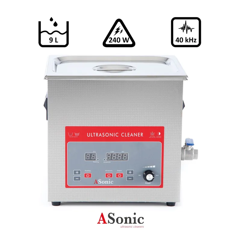 Reso Gratuito Pulitore ad ultrasuoni 9l con funzione degas, 240W, 40kHz