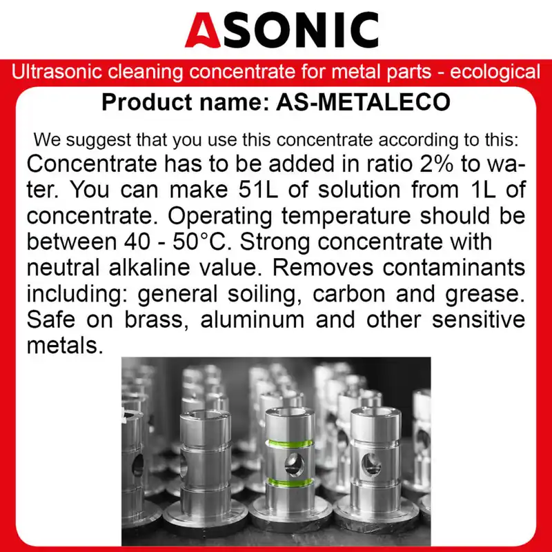 Concentrato per pulizia ad ultrasuoni per parti metalliche, ecologico, 5L Professionale