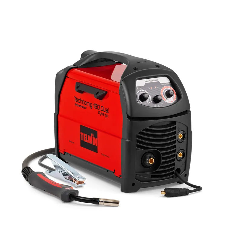 Saldatrice inverter MIG-MAG/FLUX/BRAZING/MMA/TIG DC-Lift Technomig 180 Dual Synergic, 1Ph 230V, Telwin Must-Have