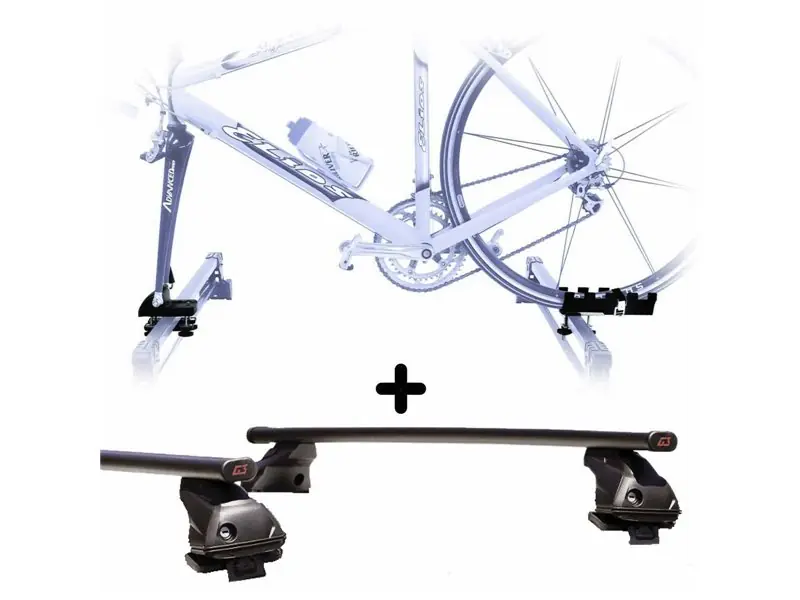 Portabici tetto Auto + Barre per VOLVO S40 1996-03 Attacco alla Forcella universale Barre 110 CM + Kit Attacchi montaggio facile Offerta Speciale