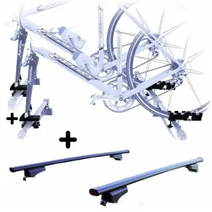 2 Portabici + Barre Auto per A3 Sportback 03-20 Attacco alla Forcella universali Barre 127 CM + Kit Attacchi montaggio facile Spedito Oggi