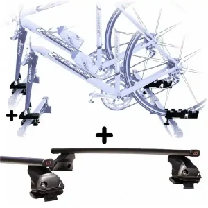 2 Portabici + Barre Auto per AUDI A3 2012-2020 Attacco alla Forcella universali Barre 110 CM + Kit Attacchi montaggio facile Esclusivo