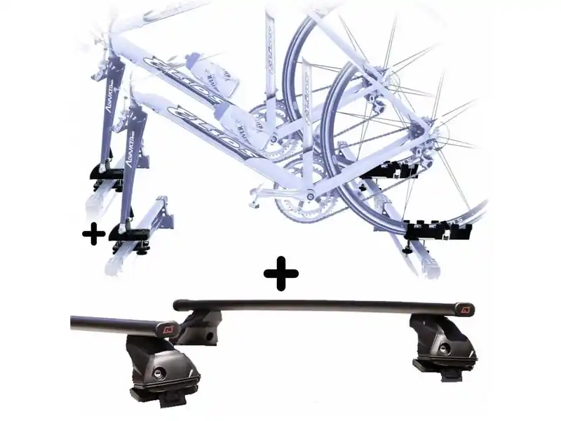 Di Tendenza 2 Portabici + Barre Auto per SERIE 5 Touring 04 Attacco alla Forcella universali Barre 110 CM + Kit Attacchi montaggio facile
