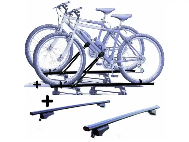 Promo Stagionale Set 2 Portabici tetto + Barre per HONDA JAZZ CROSSTAR dal 2020 in Acciaio versatili Barre 110 CM + Kit Attacchi montaggio facile